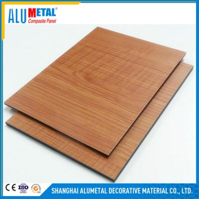China 2440mm 3mm Wooden Aluminium Composite Panel Anodized For Exterior Wall for sale