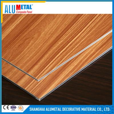 China 4mm Wooden Brushed Aluminium Composite Panel Matt Glossy for sale