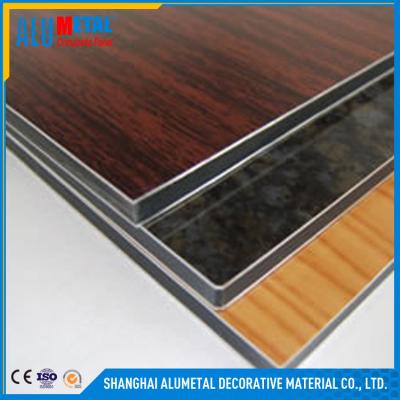 China 2 / 3 / 4 / 5 / 6mm Fireproof Wooden Aluminum Composite Panel Sheet FEVE for sale