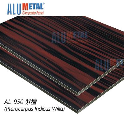 China 1220X2440mm Nano Surface Wooden Aluminum Composite Panel Acp Sheet Exterior 10mm for sale