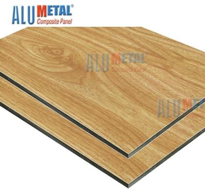 China 1500 X 4000mm NANO Coated Wooden Bond Aluminium Composite Panel 6mm for sale