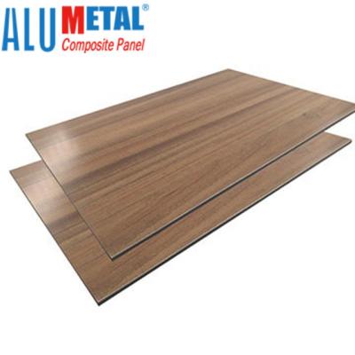 China 5mm Wooden Brushed Aluminium Composite Panel High Glossy for sale