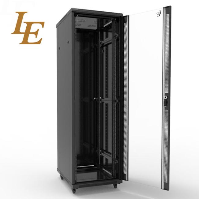 Server Rack Cabinet 42U Tempered Glass Front Door Solid Metal Rear Door with Cable Management Adjustable Feet and Castors 0