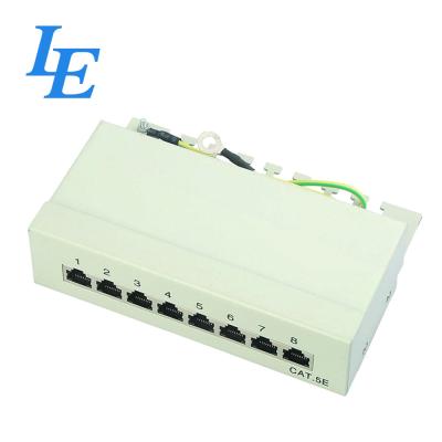 China White 8 Port Patch Panel Wall Mount , CRS Cat5e Pass Through Patch Panel for sale