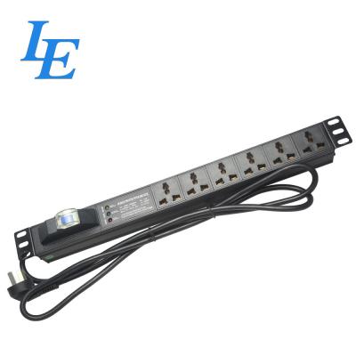 China 19 Inch 1u Pdu With Switch Surge Protector Power Strip for sale