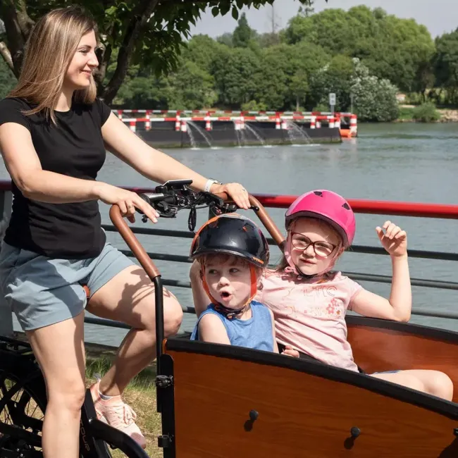 Spacious Family Cargo E Bike with Durable Marine-Grade Plywood Box
