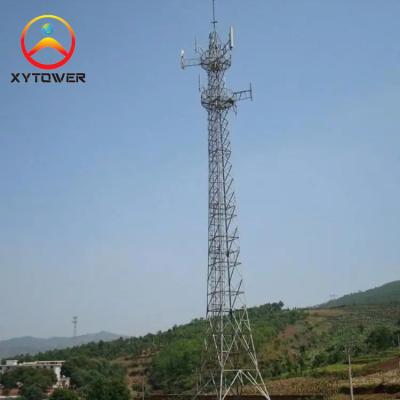 China 4 Legged Self Supporting Lattice Steel FM Radio Communication Tower with Platform for sale