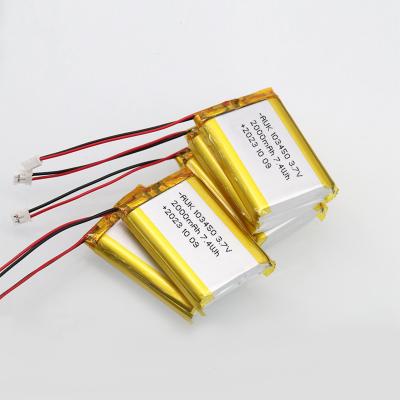 China 3.7V 2000mAh Lithium Ion Polymer Battery 0.5C Charging Current for sale
