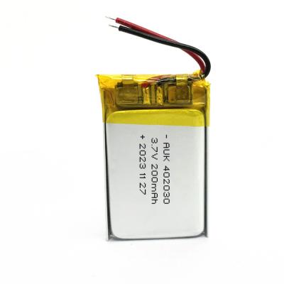 China Bluetooth Lithium Polymer Battery 200mah 3.7v LiPo 402030 High Capacity for sale