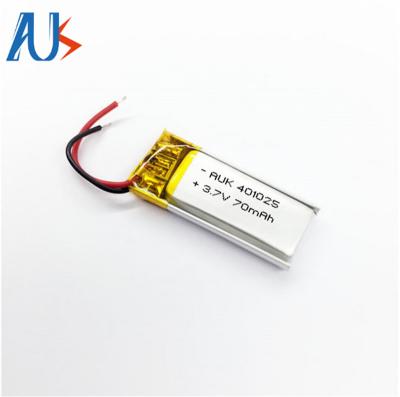 China 3.7V 70mAh Lithium Polymer Battery 401025 Lithium Ion Batteries for sale