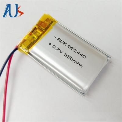 China Batería Li Po de plata Celda de batería 952440 3.7v 950mah Batería de Li polímero en venta