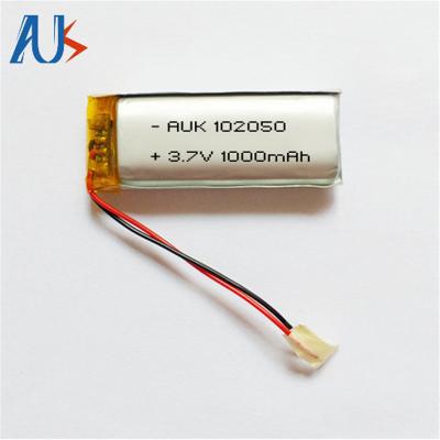 China Electric Lithium Polymer Battery 3.7V 1000mAh 102050 Battery MSDS for sale
