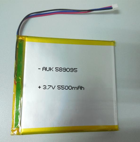 Quality 1S1P Rechargeable Lithium Polymer 3.7V 5500mAH LiPo Battery 589095 for sale
