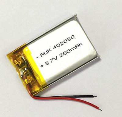 中国 402030 200mAh 3.7V Lithium Polymer Battery For Smart Bracelet Voice Recorder GPS Tablet PC Pet Training Tool Webcam Batt 販売のため