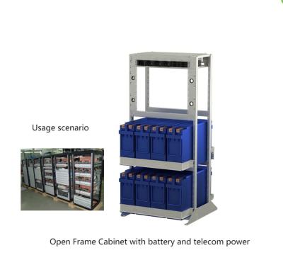 China IP55 Telecom Enclosures 1.3m 1.9m Open Frame Cabinet With Battery for sale