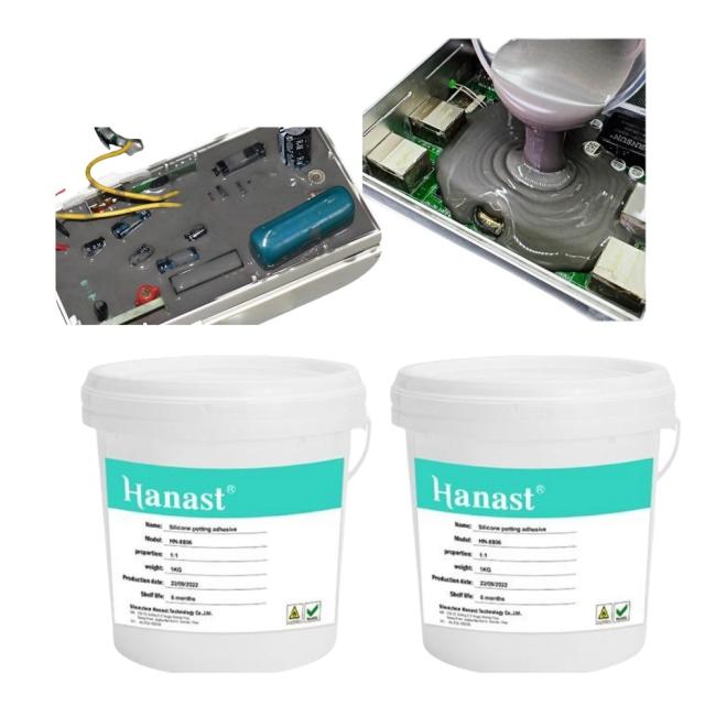 Two-component silicone potting compound kit