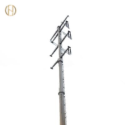 China Galvanized Transmission Electrical Steel Pole Hot DIP Galvanized Electrical Power Pole with Good Price à venda
