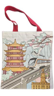 China Digital Color Printing Tote Bag Non Woven Promotional Bags 14 Oz for sale