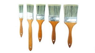 China Hollow Polyester Filament Flat Bristle Paint Brush For House Wood Handle for sale