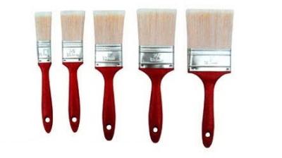 China Soft Hollow Polyester Filament White Bristle Paint Brush For Varnish for sale