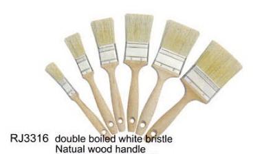 China Lacquered Wood Handle Paint Brush House White Pure Bristle Paint Brush for sale