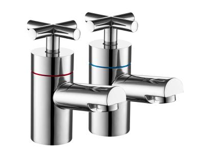 China Brass Twin Handle Mixer Tap / Polished Chrome Bathroom Faucets for sale