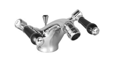 China Contemporary Bidet Mixer Taps Chrome Finish with Double Handles for sale