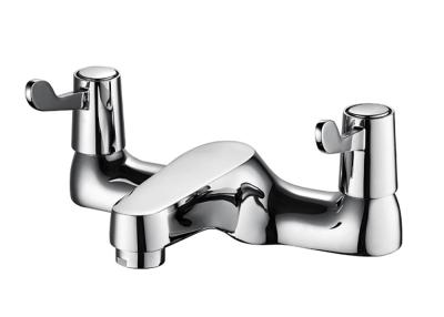 China Polished Chrome Hand Wash Basin Mixer Taps / Dual Handle Shower Faucet Taps for sale