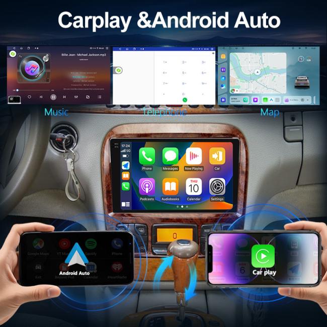 9-inch Android car stereo system for BENZ SCLASS (W220) - display view