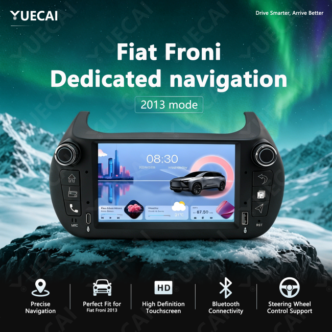 8-inch Car Stereo Navigation Screen for Fiat Froni 2013 - Front View
