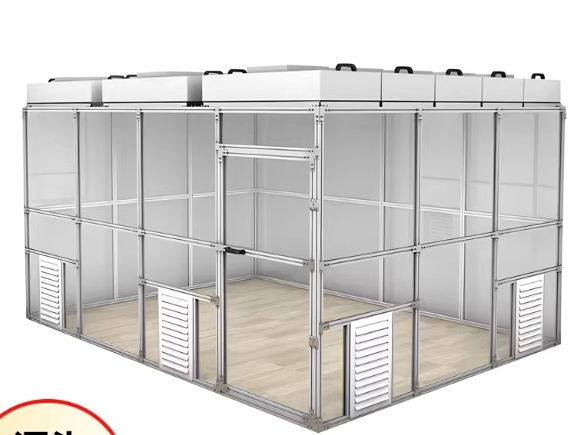 Hardwall Modular Clean Room interior showing advanced filtration system and clean environment