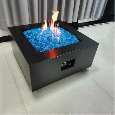 中国 高温黒い色の正方形の鋼鉄ガスのテラスのヒーターの火のテーブル 販売のため