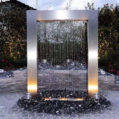 China Metal Garden Water Ornament Stainless Steel Rain Curtain Water Feature for sale