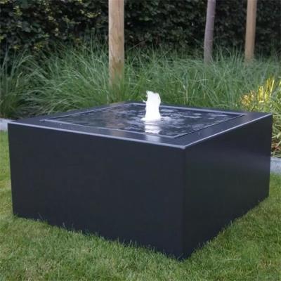 China Black Surface Pool Fountain Outdoor Carbon Steel Water Feature For Garden for sale