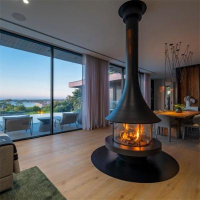 China Oval Rotating Villa Ceiling Mounted Wood Stove Anti High Temperature for sale