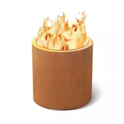 China Hoyo ardiente de madera de acero al aire libre portátil del fuego de Corten del humo bajo que acampa en venta