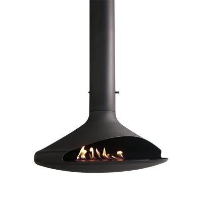 China Indoor Real Flame Roof Mounted Bio Ethanol Burner Suspended Hanging Fireplace for sale
