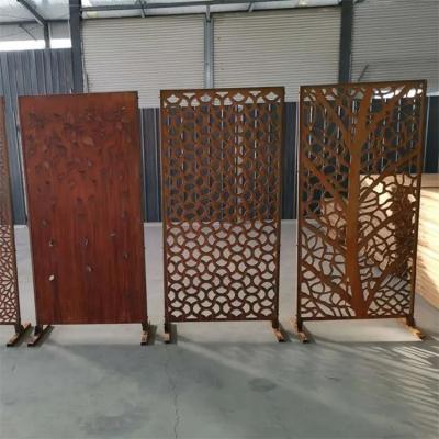 China Customized Garden Laser Cut Metal Fence Board Corten Steel Decorative Screen for sale