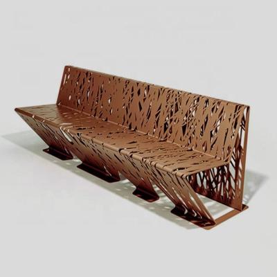 China Latest Design Outdoor Street Furniture Corten Steel Crossed Benches for sale