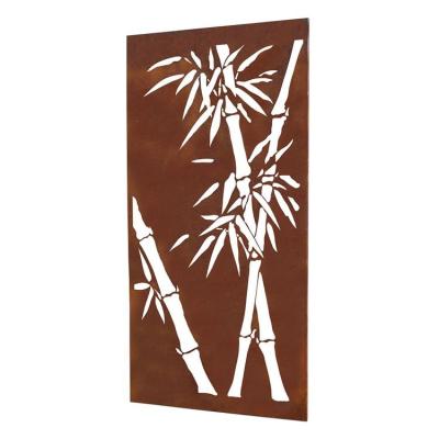 China Garden Wall Mounting Bamboo Design Rustic Decorative Corten Steel Panels for sale