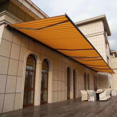 China Outside WaterProof Full Cassette Awning Sunshade Outdoor Retractable Motorized Patio Cover for sale