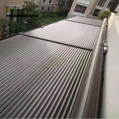 China Electric Retractable Roof Awning Zip Track Roof Retractable Aluminium Outdoor Roller Shutters for sale