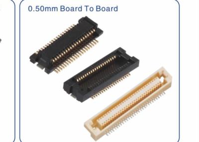 China 0.5mm Board to Board Connector, Polyester, Brass, Black/White, SMT. for sale