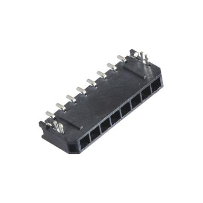 China Single Row Right Angle 3.0mm Pitch Wire To Board Wafer Connector  SMT With Post LCP black for sale