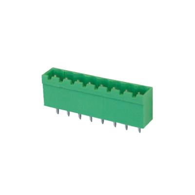 China 5.08mm Pluggable Terminal Block Connector Male 1*8P Straight Green Close Type for sale