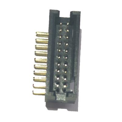 China Right Angle 1.27 Mm Pitch Connector , PA9T Black  20 Pin Header Connector for sale