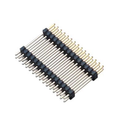 China Black PA9T 2mm Male And Female Header Pins , 500V Dual Row Header Connector for sale