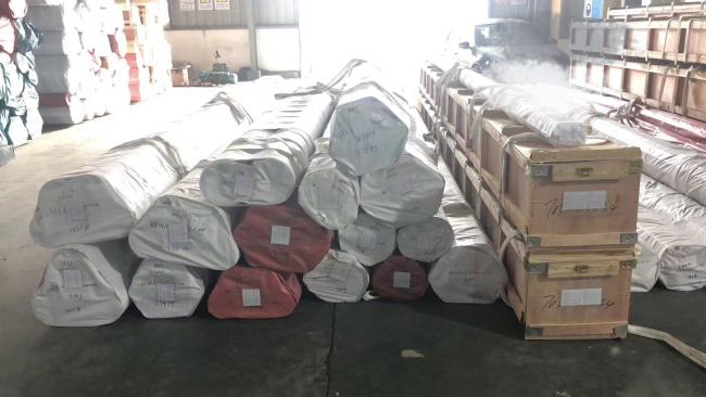 Finished stainless steel pipe products ready for shipment