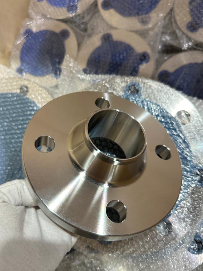 Close-up of Weld Neck Flange Connection