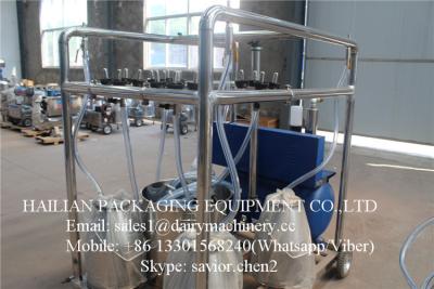 China Blue Cow Dairy Mobile Milking Machine Equipment With 4 Buckets for sale